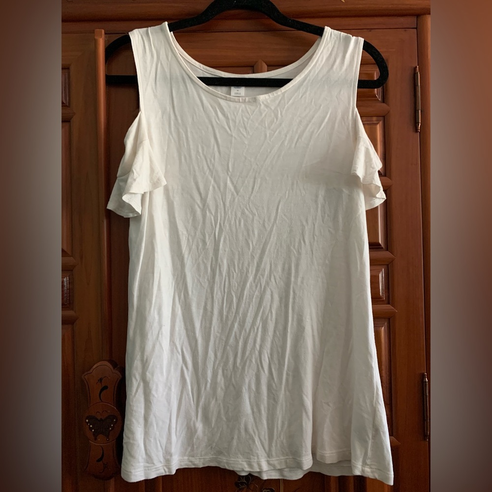 Cold Shoulder White Shirt